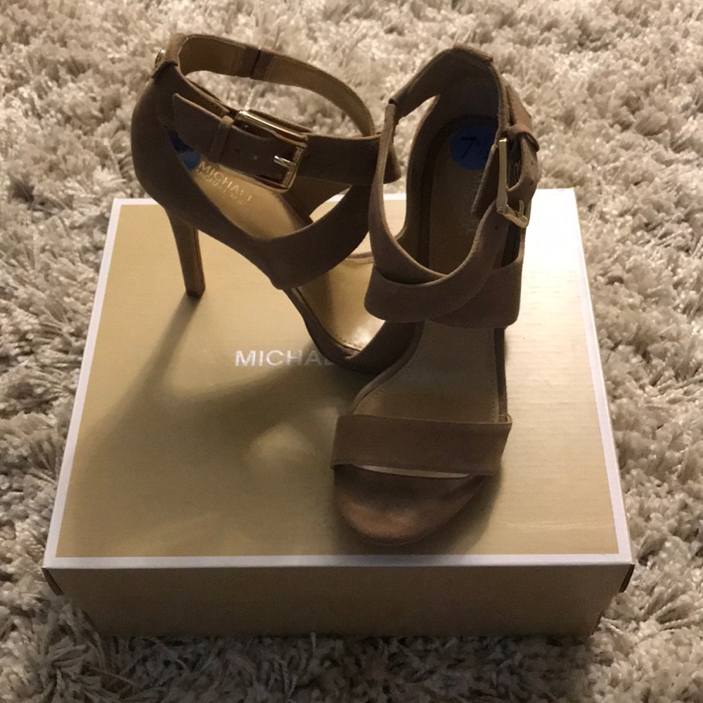 Michael Kora suede open toe high heel